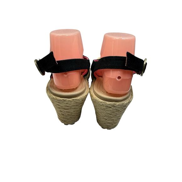 Crocs A-Leigh Wedge Black Pink Espadrilles Wedge Sandals Women's Size 9 - Picture 3 of 10